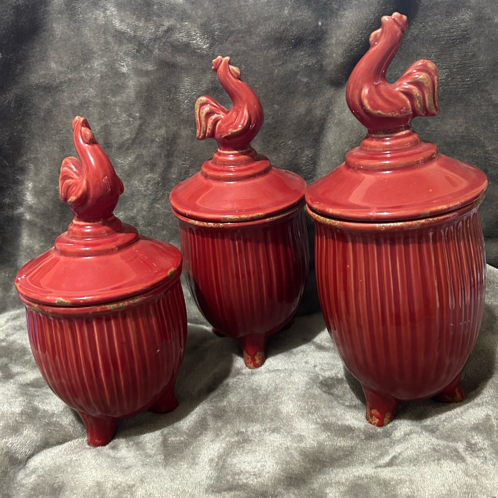 Red Rooster Canister Set